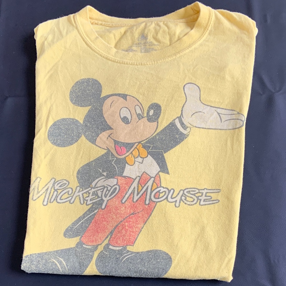Disney Yellow Tee with Mickey Mouse Graphic